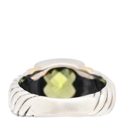 David Yurman Sterling Silver 14K Yellow Gold Peridot 7mm Noblesse Ring 53 6.5 3 of 4