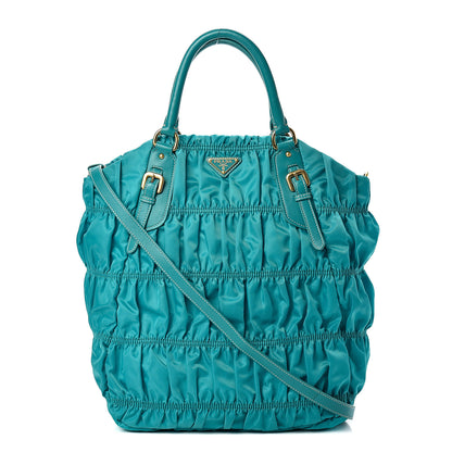 Prada Tessuto Nylon Gaufre Tote Turchese 1 of 12