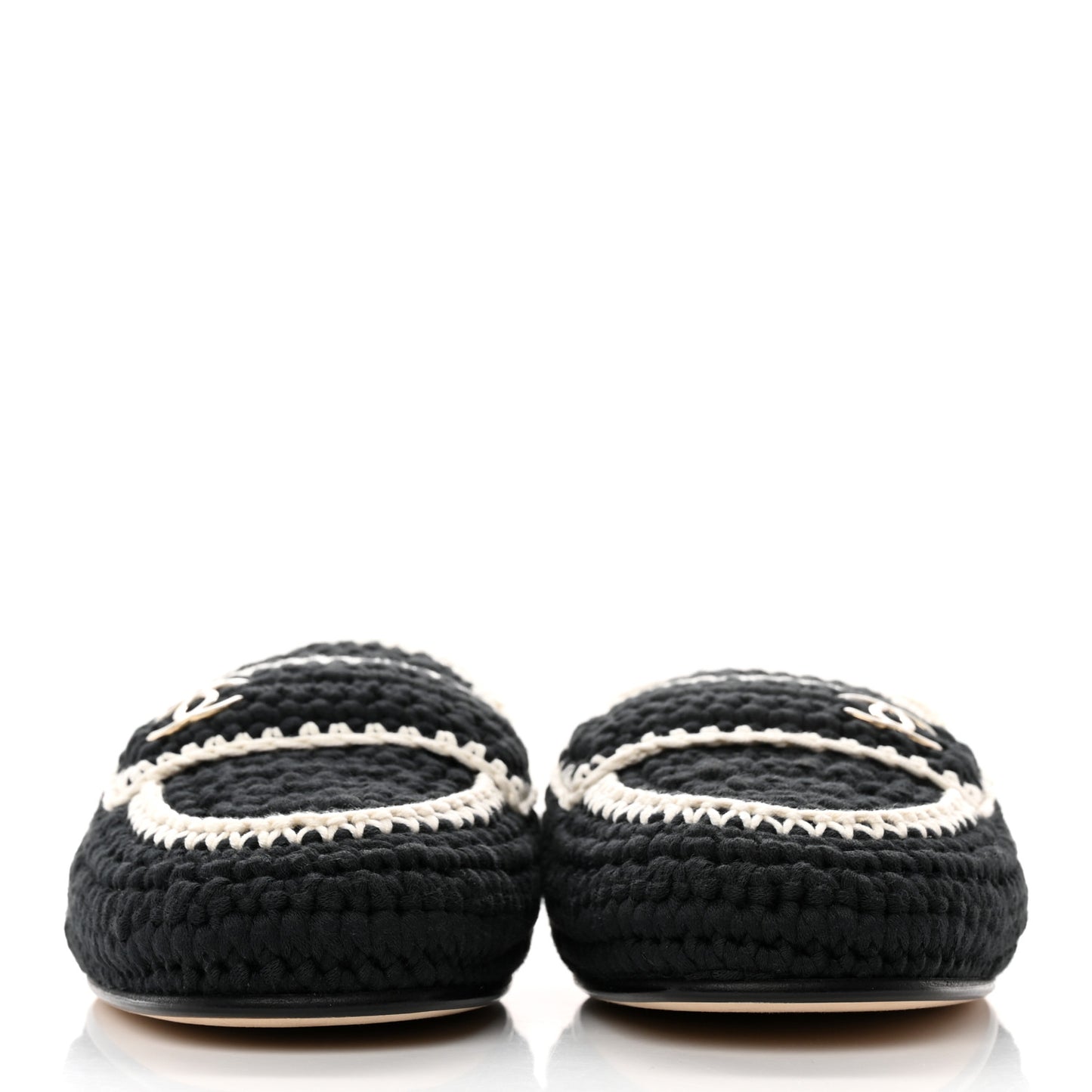 Crochet CC Mules 38.5 Black Ivory