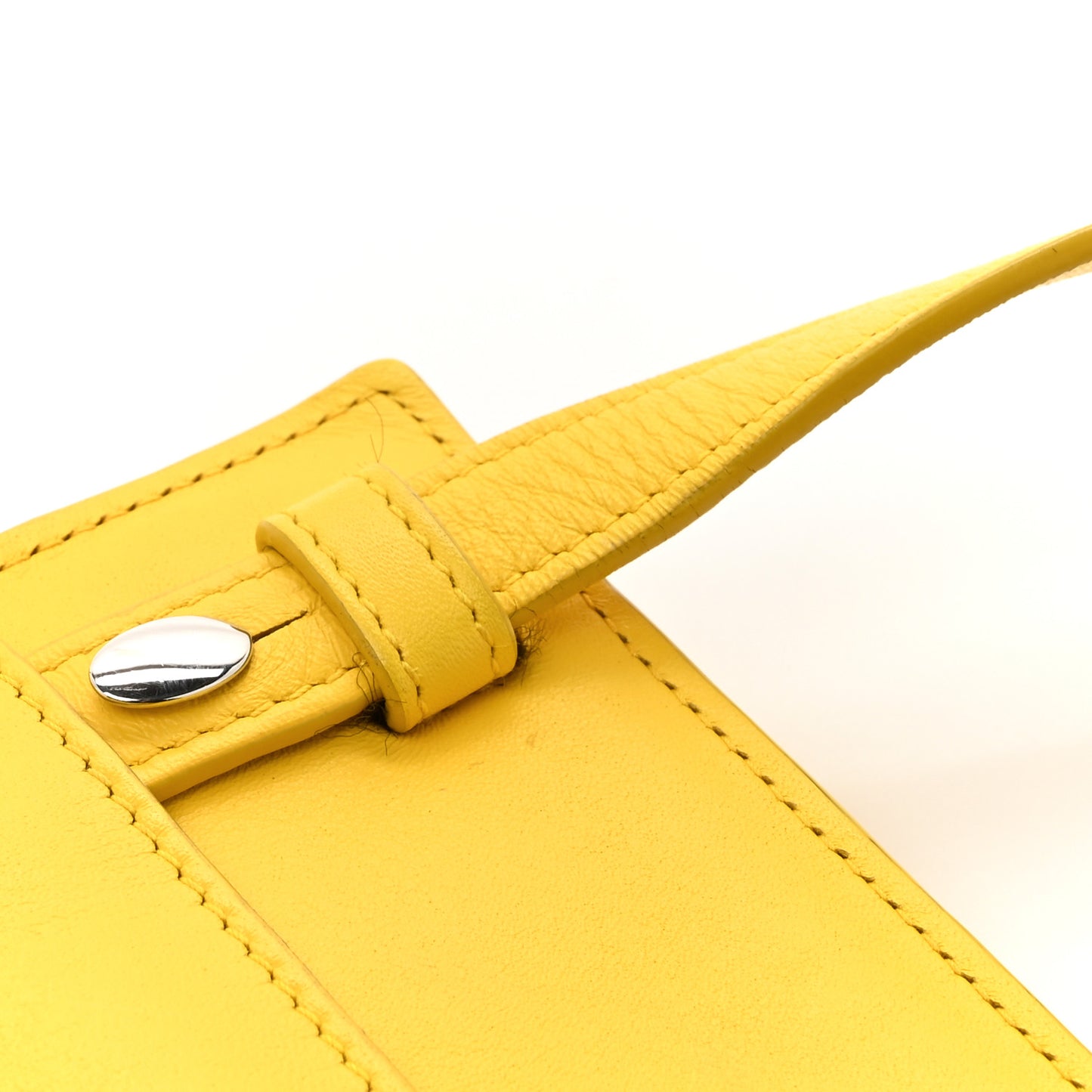 Calfskin Embossed Large Double Amarillo Pouch Yellow