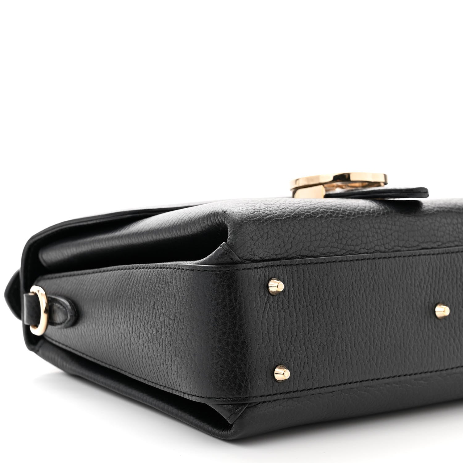 Gucci Dollar Calfskin Interlocking G Top Handle Shoulder Bag Black 9 of 13