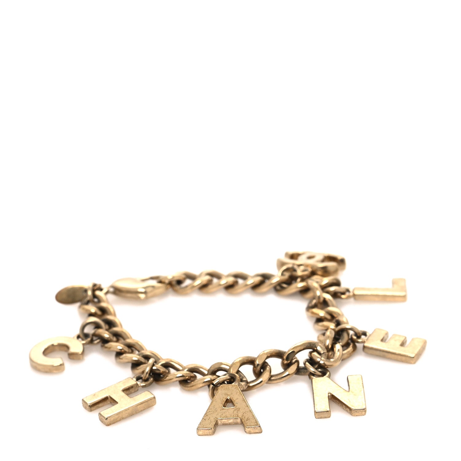 Chanel CC Logo Charms Bracelet Gold 1 of 5