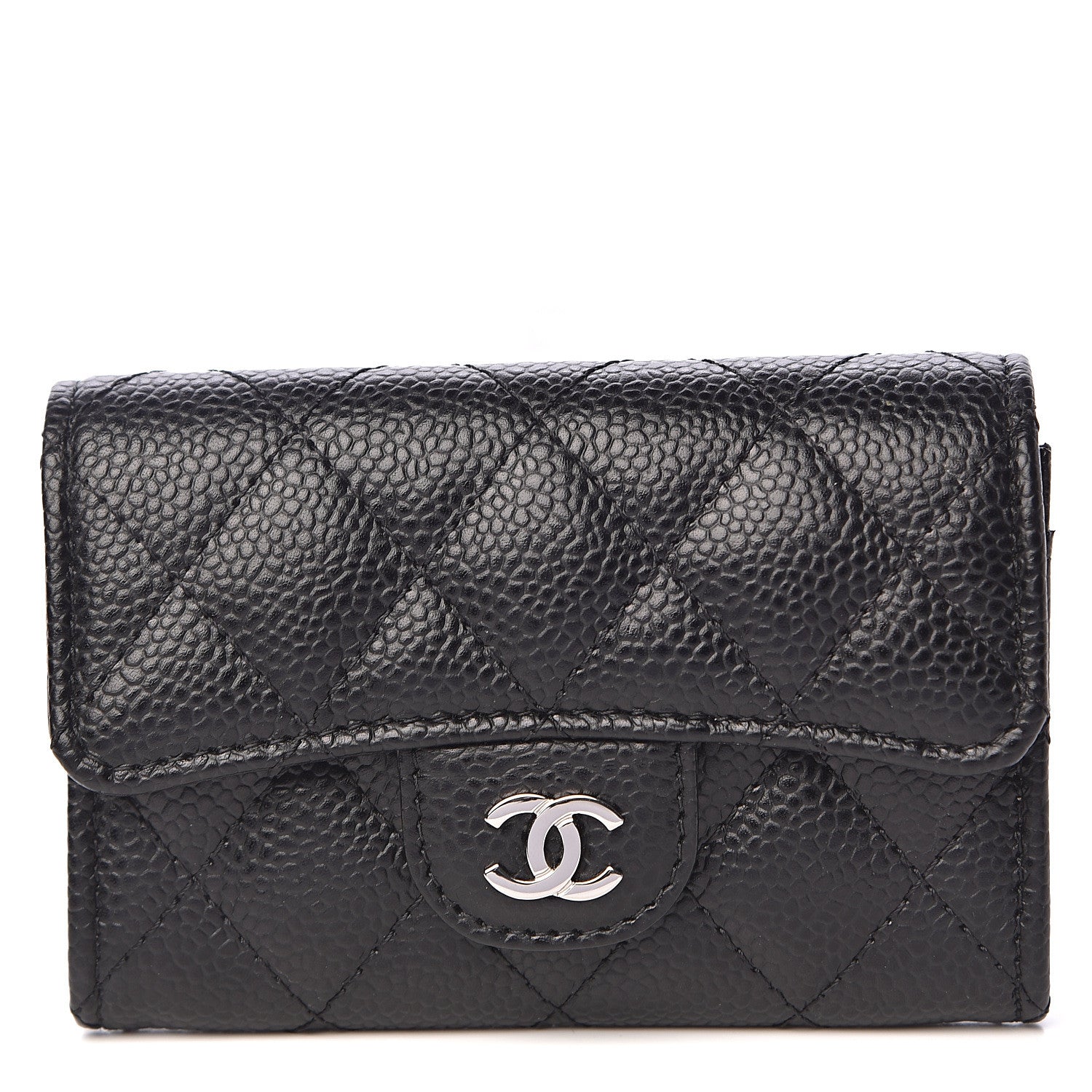 Chanel Caviar Quilted Flap Card Holder Black 1 of 9