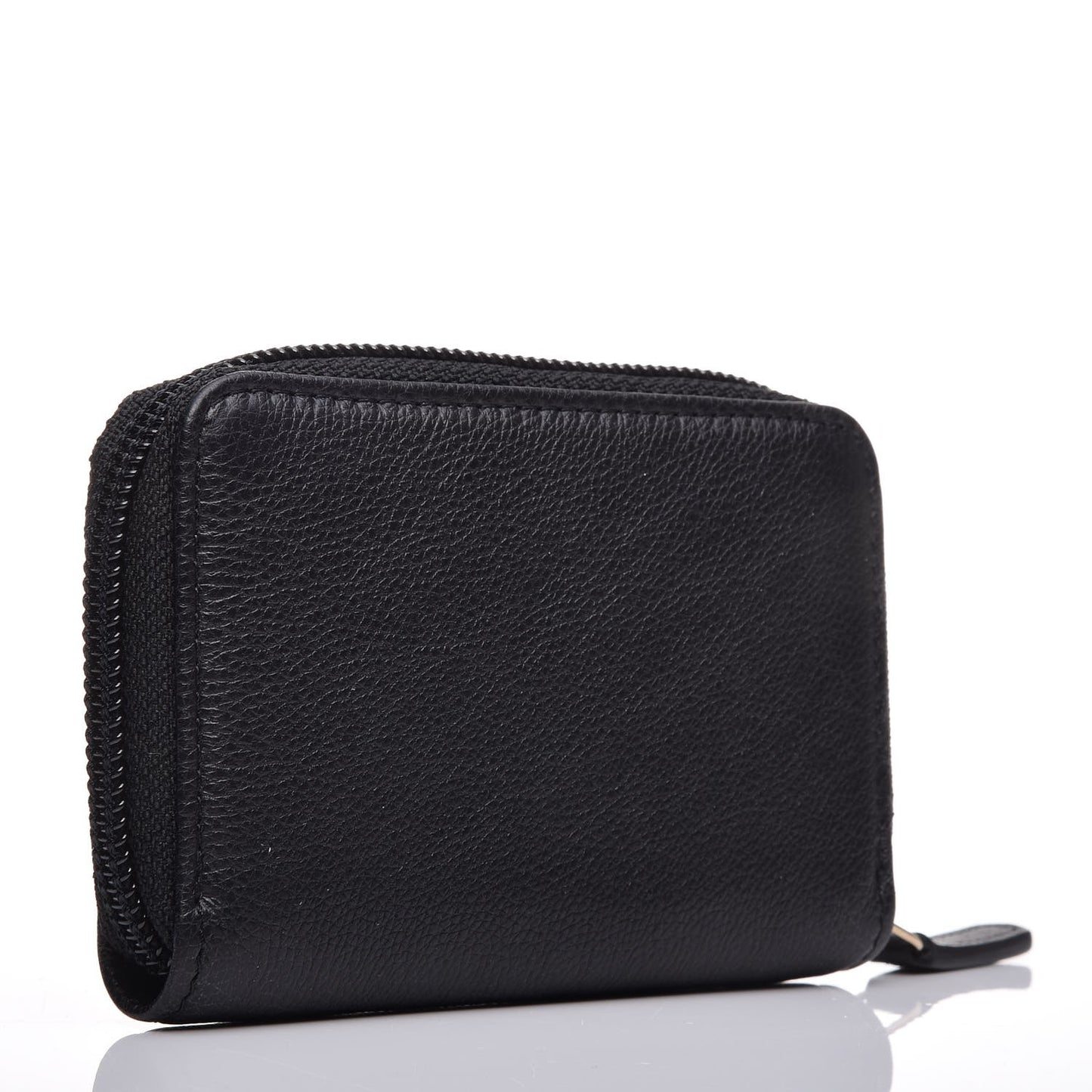 Calfskin Timeless CC Zip Around Coin Purse Black
