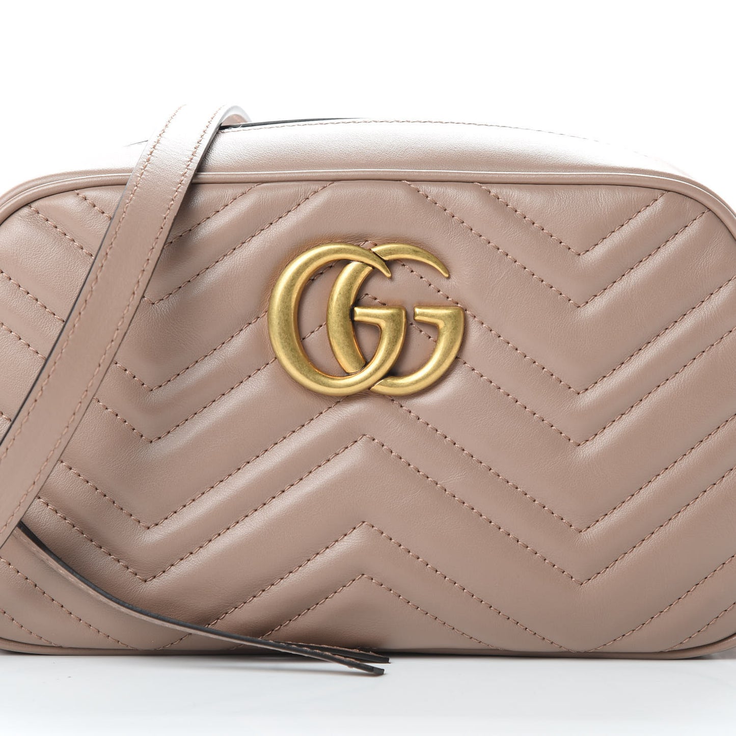 Calfskin Matelasse Small GG Marmont Chain Shoulder Bag Porcelain Rose