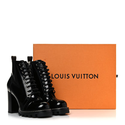 Louis Vuitton Patent Calfskin Star Trail Ankle Boots 38 Black 9 of 9