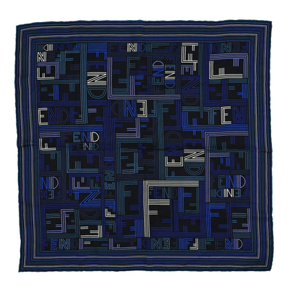 Fendi Silk Square Scarf Blue Multicolor 1 of 3