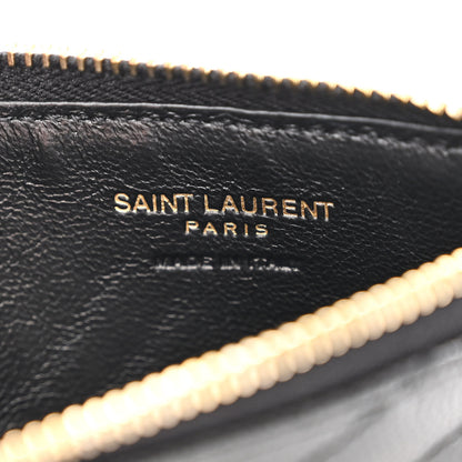 Saint Laurent Monogram Grain de Poudre 5 Fragments Zip Pouch Card Holder Black 6 of 10