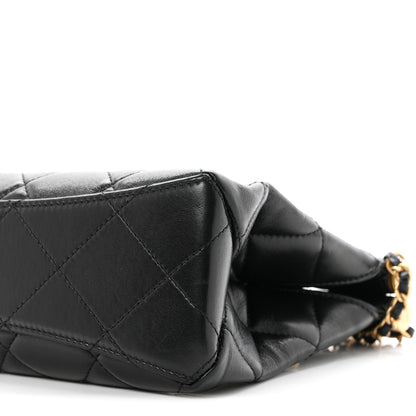 Chanel Shiny Lambskin Pearl Small Shopping Bag Black 19 of 21