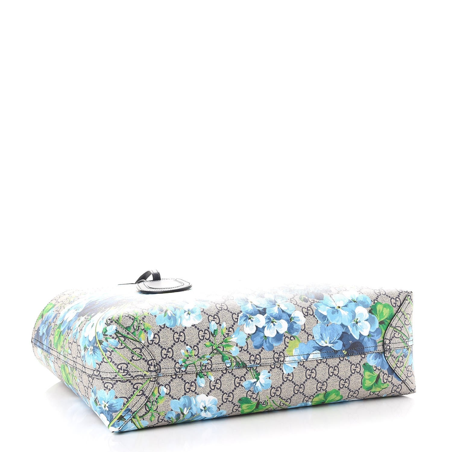 Gucci GG Supreme Monogram Blooms Medium Reversible Tote Beige Blue Navy 7 of 12