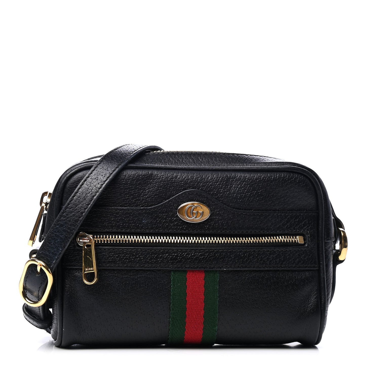 Calfskin Web Mini Ophidia Shoulder Bag Black