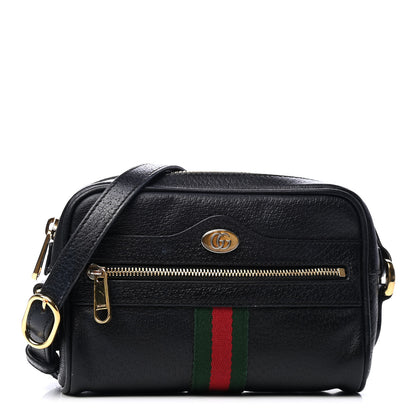 Gucci Calfskin Web Mini Ophidia Shoulder Bag Black 1 of 5