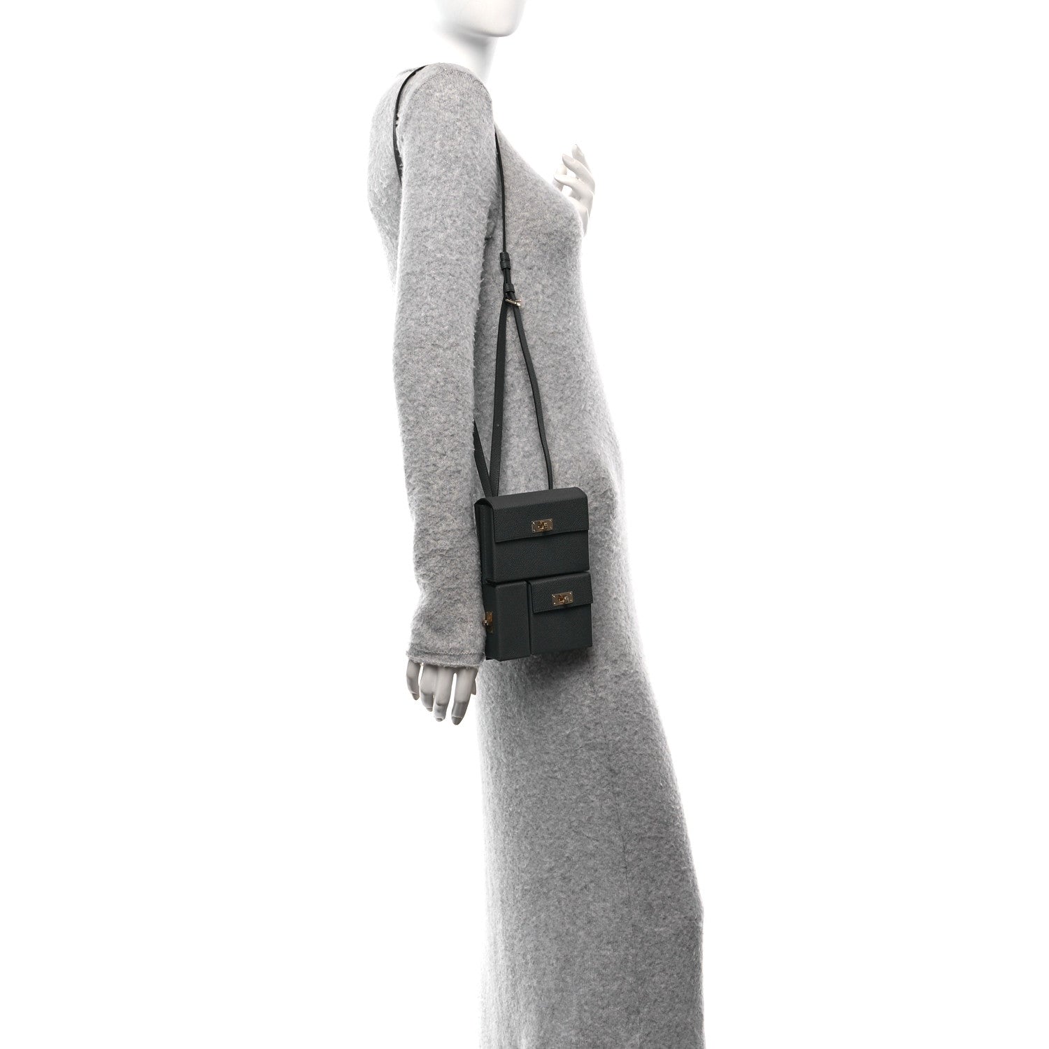 Hermes Epsom Kelly Multi Pocket Pochette To Go Gris Misty 2 of 11