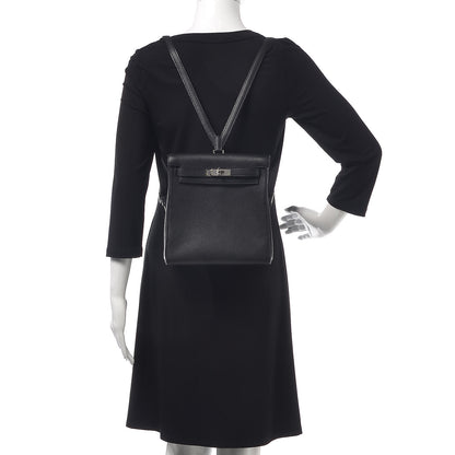 Hermes Taurillon Clemence Kelly Ado Backpack Black 2 of 8