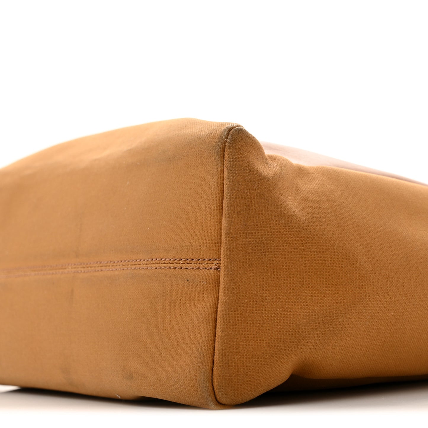 Canvas Calfskin Tote Light Brown