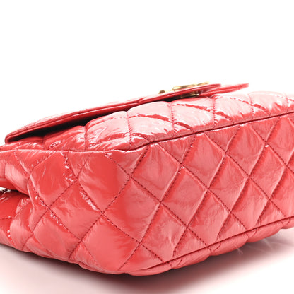 Chanel Shiny Crumpled Calfskin Quilted Wavy CC Hobo Red 10 of 10