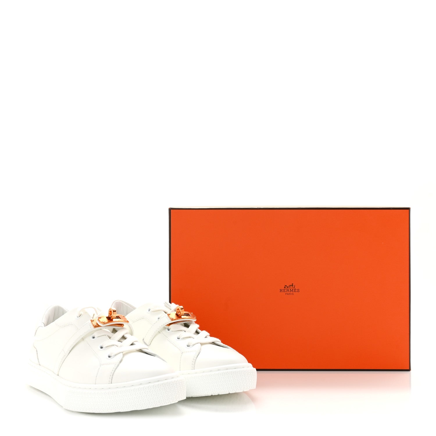 Hermes Calfskin Day Sneakers 37.5 White 11 of 11