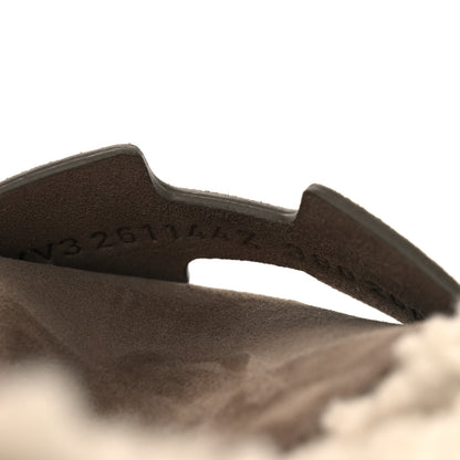 Hermes Suede Goatskin Shearling Go Mules 38 Brun Frume Ecru 10 of 11