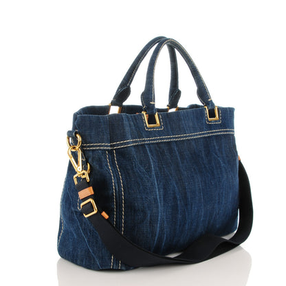 Prada Denim Logo Tote 3 of 7