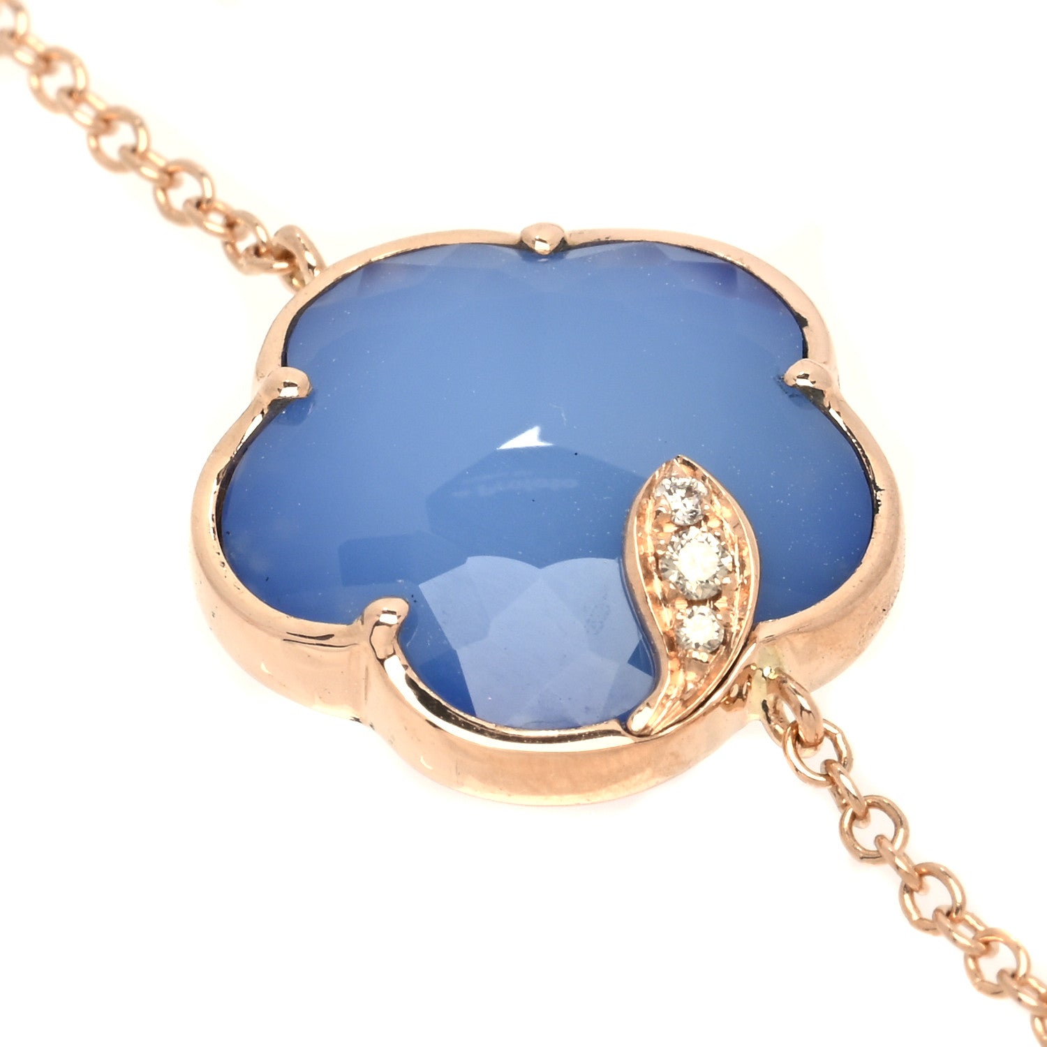 Pasquale Bruni 18K Rose Gold Diamond Lapis White Agate Doublet Petit Joli Bracelet 3 of 6