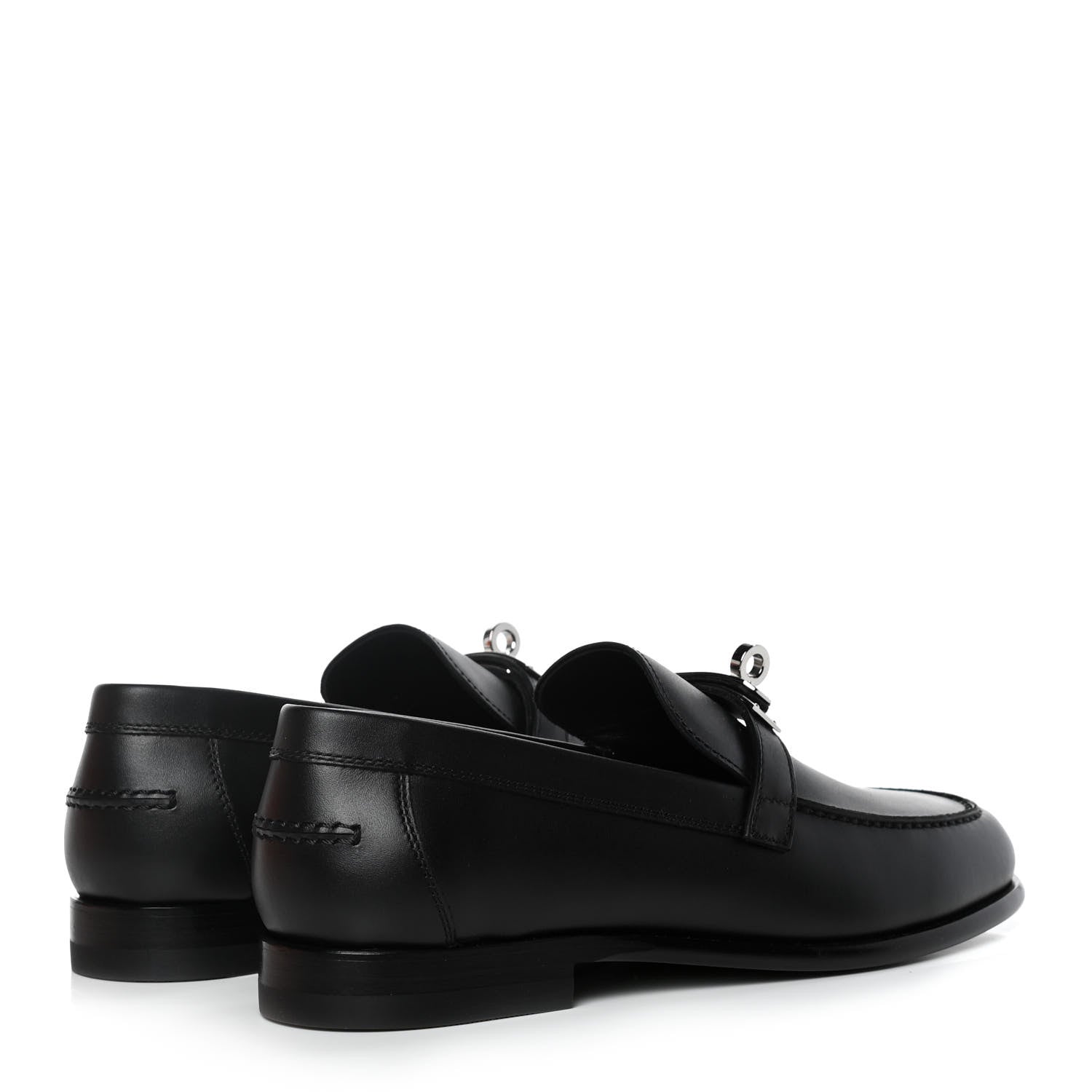 Hermes Calfskin Womens Destin Loafers 36 Black 4 of 10