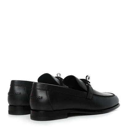 Hermes Calfskin Womens Destin Loafers 36 Black 4 of 10