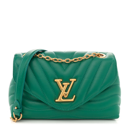 Louis Vuitton Calfskin New Wave Chain Bag MM NM Emerald 1 of 10