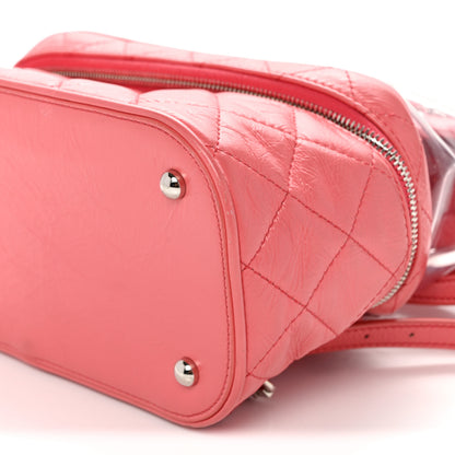 Chanel Crumpled Calfskin PVC Quilted Backpack Pink 11 of 13