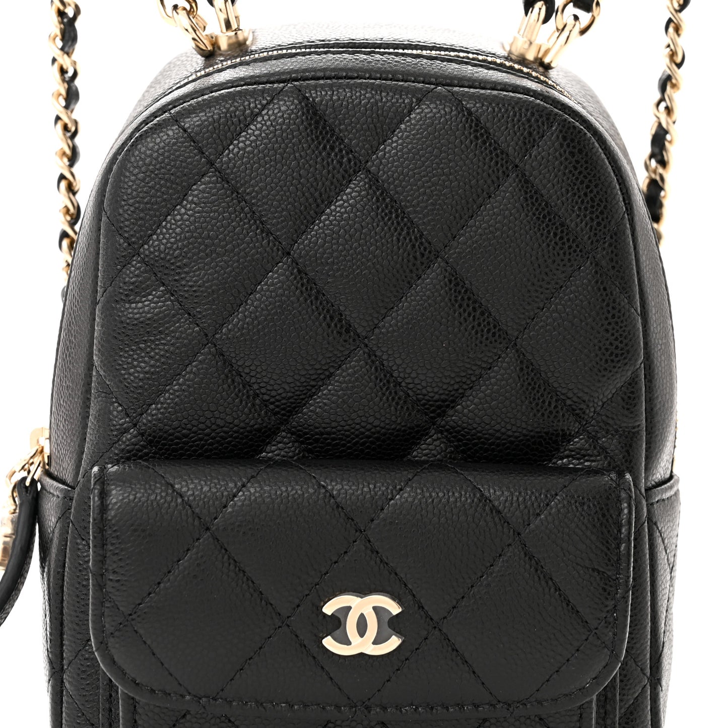 Caviar Quilted CC Mini Classic Backpack Black