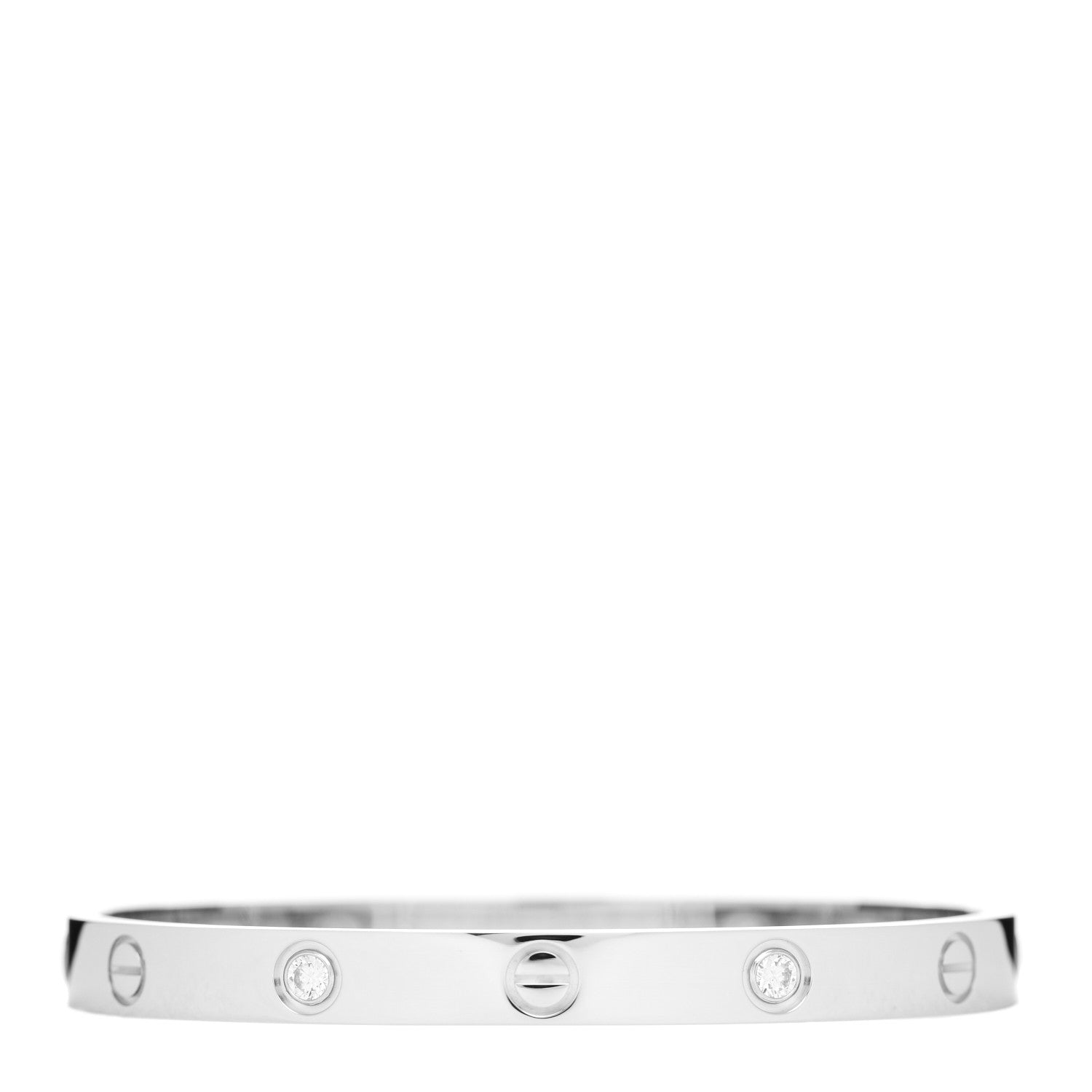 Cartier 18K White Gold 4 Diamond LOVE Bracelet 17 3 of 5