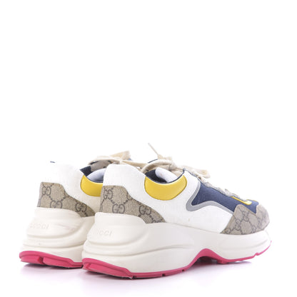 Gucci GG Supreme Monogram Mix Monogram Mens Rhyton Sneakers 9 London Blue Beige Sun Yellow 4 of 12