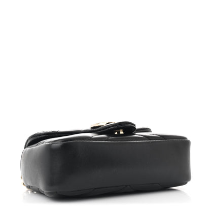 Gucci Lambskin Matelasse Mini GG Marmont Shoulder Bag Black 4 of 11