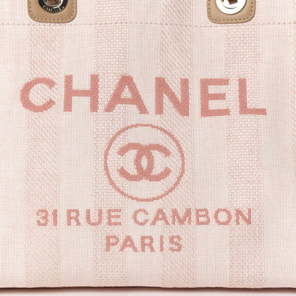 Chanel Mixed Fibers Striped Small Deauville Tote Light Pink 9 of 10