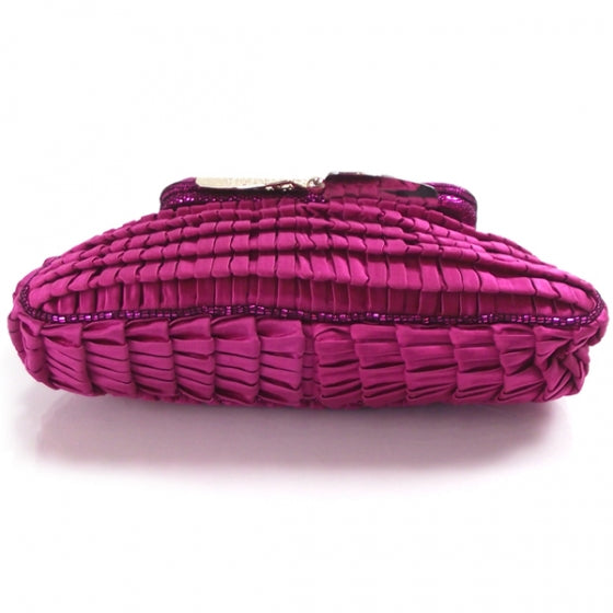 Fendi Satin Ruffled Borderline Clutch 4 of 9