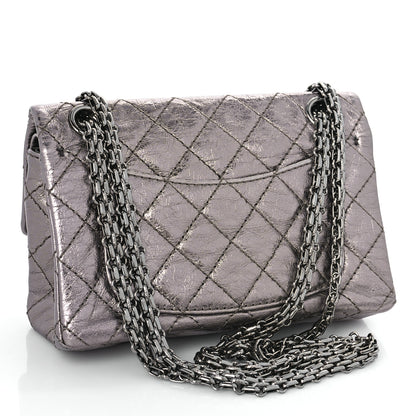 Chanel Metallic Aged Calfskin Quilted 2.55 Reissue 224 Flap Silver 3 of 10