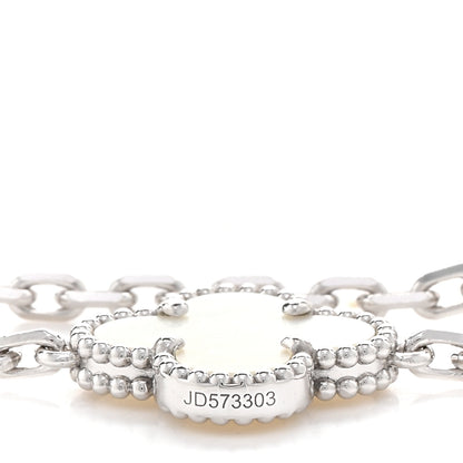 Van Cleef & Arpels 18K White Gold Mother of Pearl 10 Motifs Vintage Alhambra Necklace 4 of 5