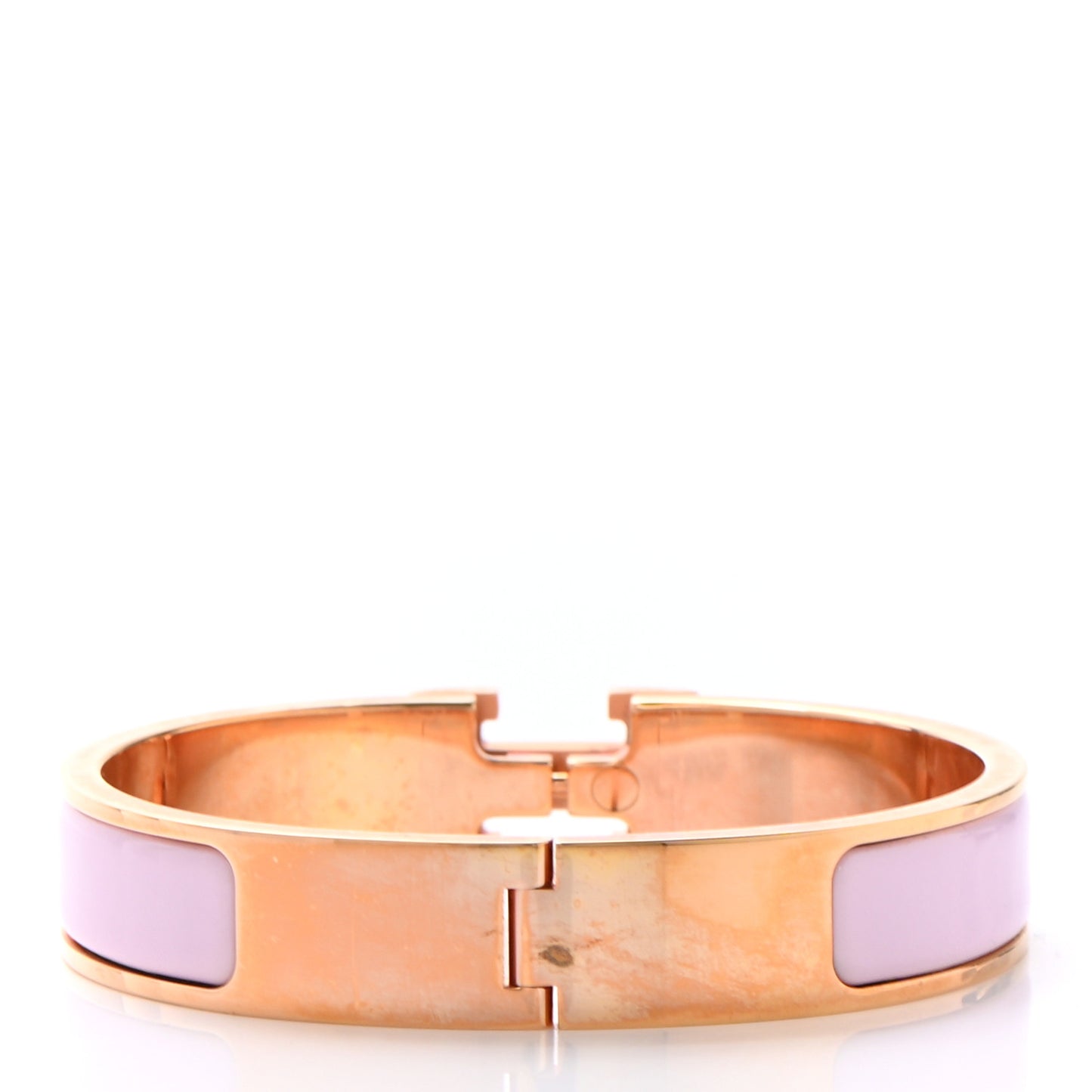 Enamel Narrow Clic Clac H Bracelet PM Rose Dragee