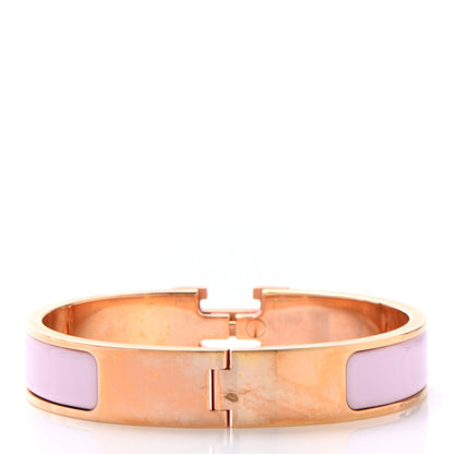 Hermes Enamel Narrow Clic Clac H Bracelet PM Rose Dragee 3 of 4