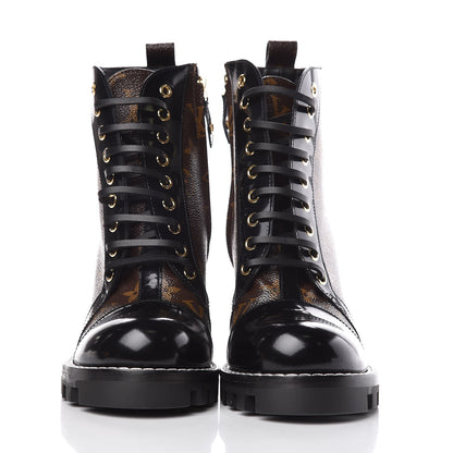 Louis Vuitton Patent Calfskin Monogram Star Trail Ankle Boots 39 Black 2 of 7