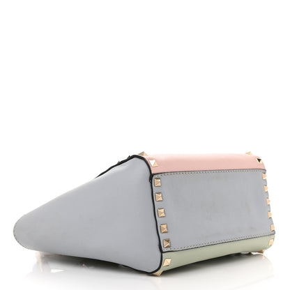 Valentino Garavani Vitello Watercolor Mini Rockstud Double Handle Tote Rose 4 of 13