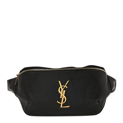 Saint Laurent Grain De Poudre Monogram Belt Bag Black 1 of 8