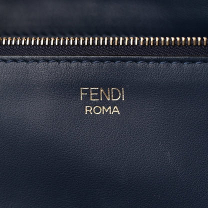 Fendi X FILA Glazed Fabric FF 1974 Mania Shopping Tote Bag Mogano Panna Blueberry 6 of 11