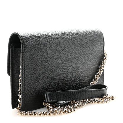 Gucci Dollar Calfskin Interlocking G Chain Wallet Black 3 of 9