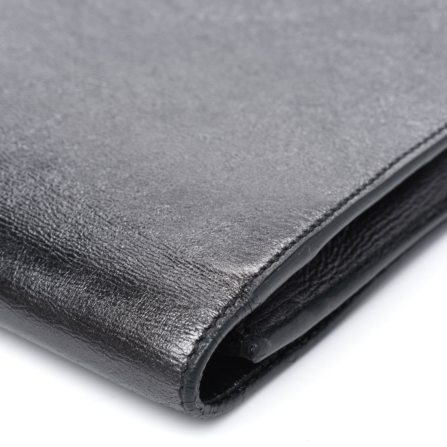 Saint Laurent Metallic Calfskin Monogram Large Belle De Jour Clutch Dark Silver 16 of 22
