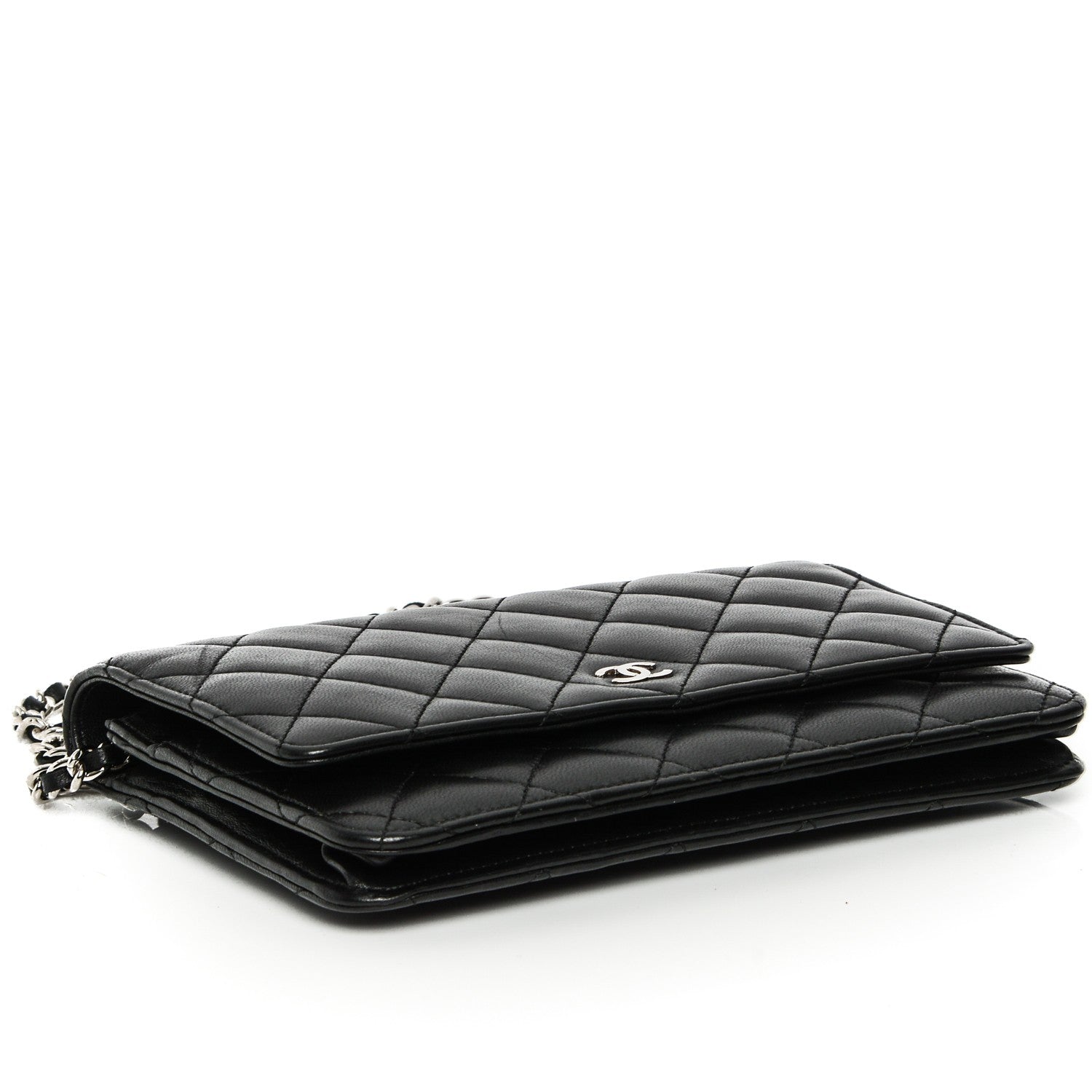 Chanel Lambskin Quilted Wallet On Chain WOC Black 4 of 8