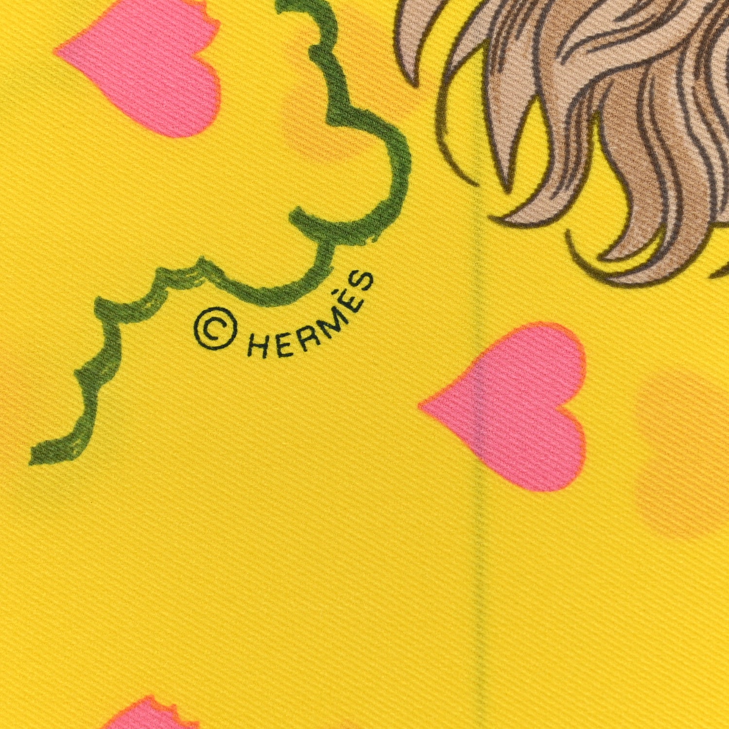 Hermes Silk Tea Time Scarf 70 Jaune Gris Perle 4 of 5