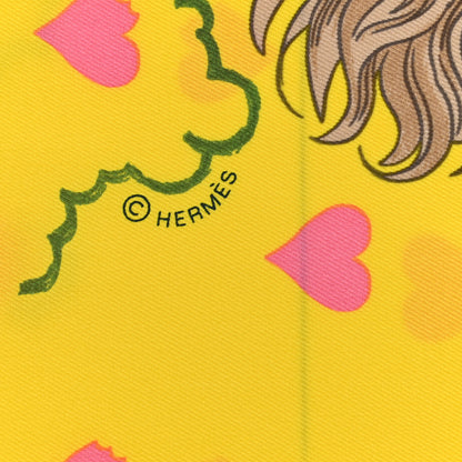 Hermes Silk Tea Time Scarf 70 Jaune Gris Perle 4 of 5