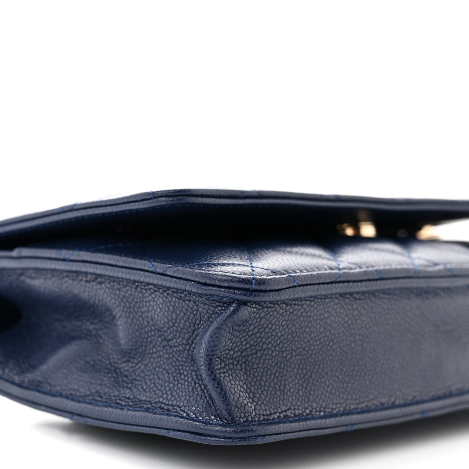 Chanel Caviar Quilted Wallet on Chain WOC Navy Blue 10 of 11