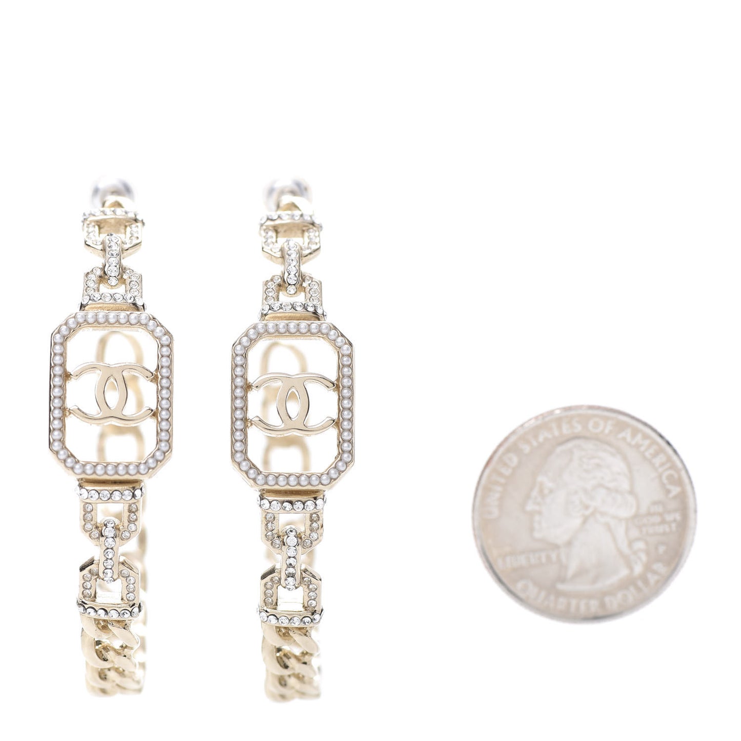 Crystal CC Vendome Hoop Earrings Gold