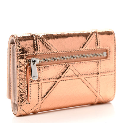 Christian Dior Ceramic Effect Deerskin Cannage Diorama Elancee Wallet Hyper Pink 3 of 8